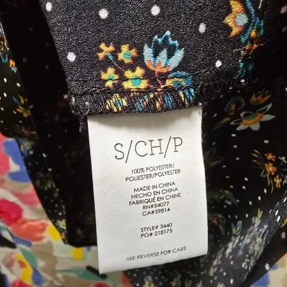 Cabi adorable black ditsy floral sleevless collared button down top small - Picture 5 of 10